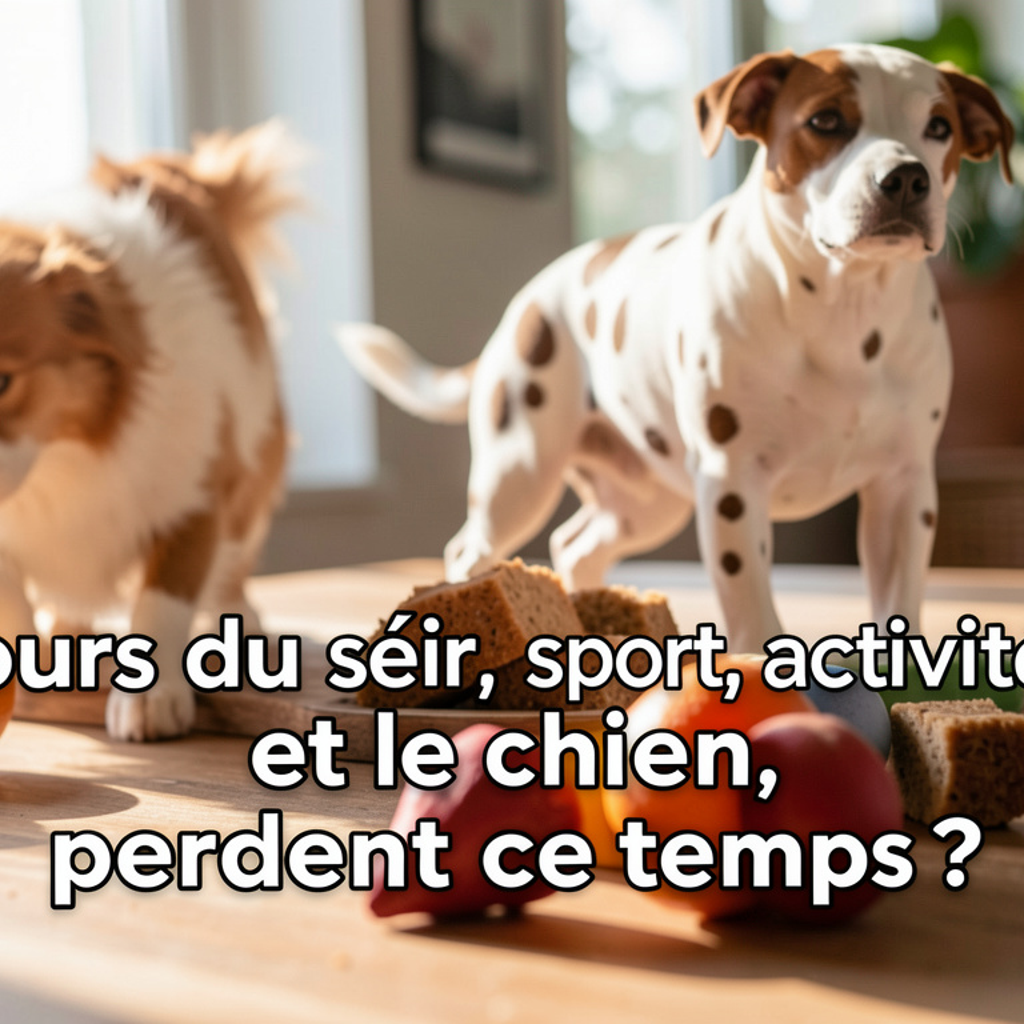 Chien allongé sur un tapis près de la porte d'entrée dans une entrée, lumière douce de fin d'après-midi, plan moyen sur l'attente
